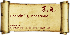 Borbély Marianna névjegykártya